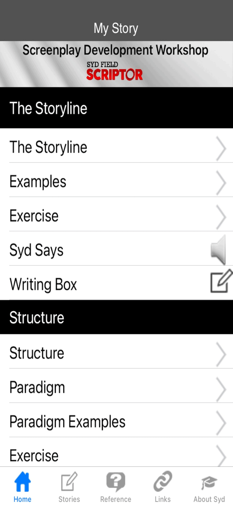 3 Home page phone - Screenplay Development Workshop - Syd Field Scriptor